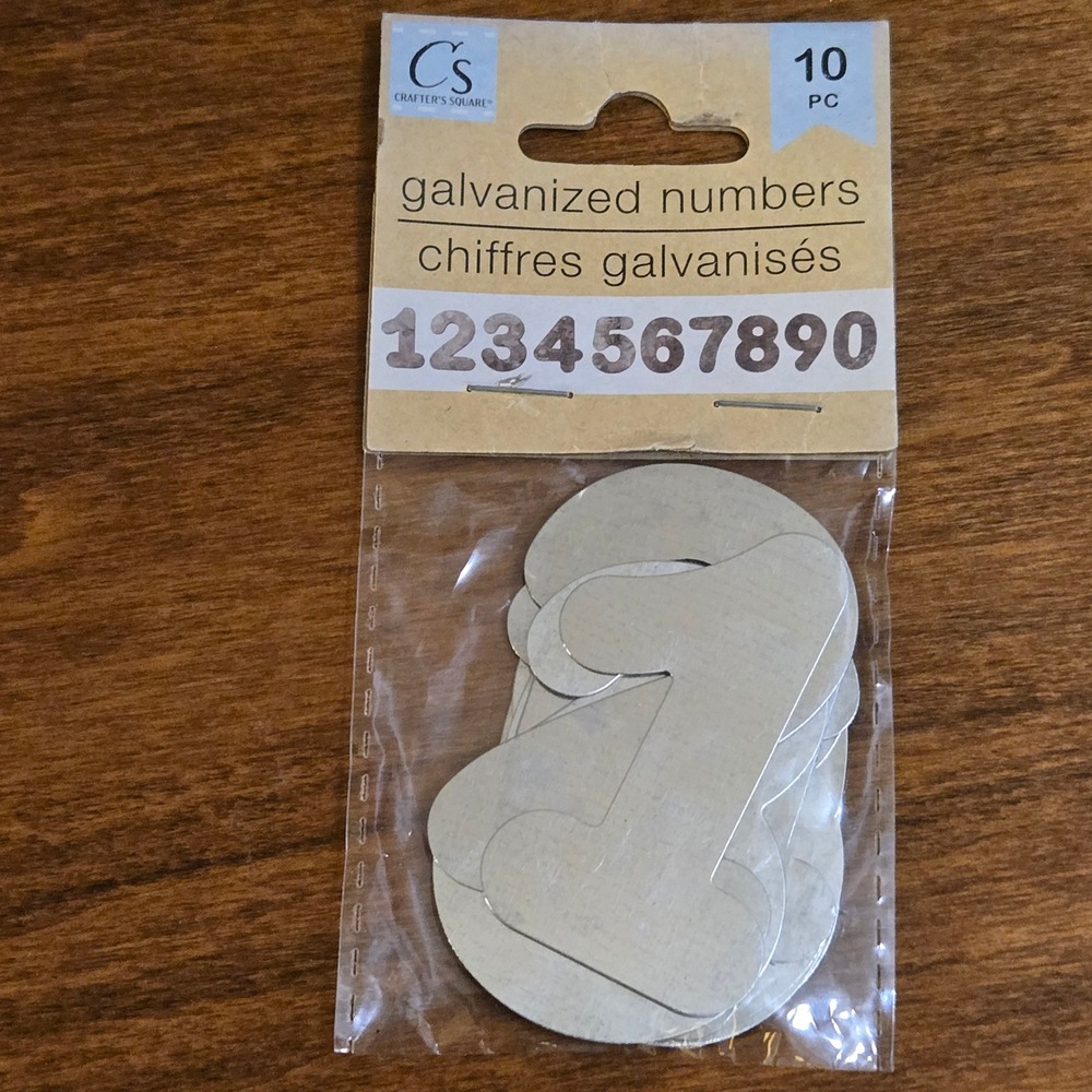 Crafter's Square Galvanized Metal Numbers 0-9 Set 10pc Industrial Craft Decor